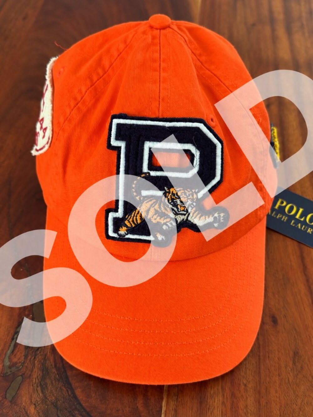 NWT POLO RALPH LAUREN 1 OF 1 ORANGE LETTERMAN P TIGER RLPC 67 FOOTBALL HAT CAP - Picture 1 of 10